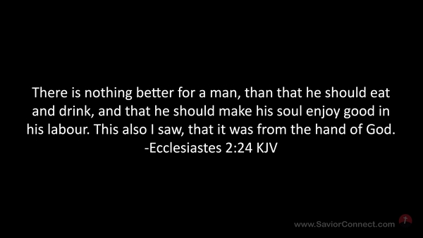 Ecclesiastes 2:24 Nothing is better for a man than to eat and